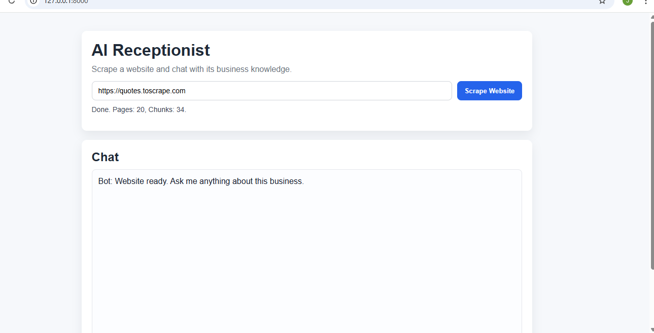 AI Website Chatbot Scraping