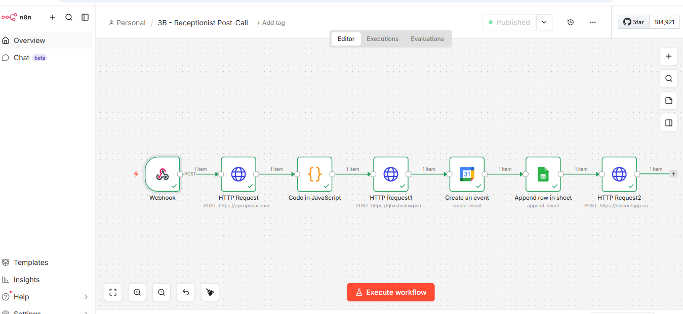 n8n Post-Call Automation Workflow